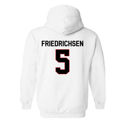 Davidson - NCAA Men's Basketball : Parker Friedrichsen - Classic Fashion Shersey Hooded Sweatshirt-1