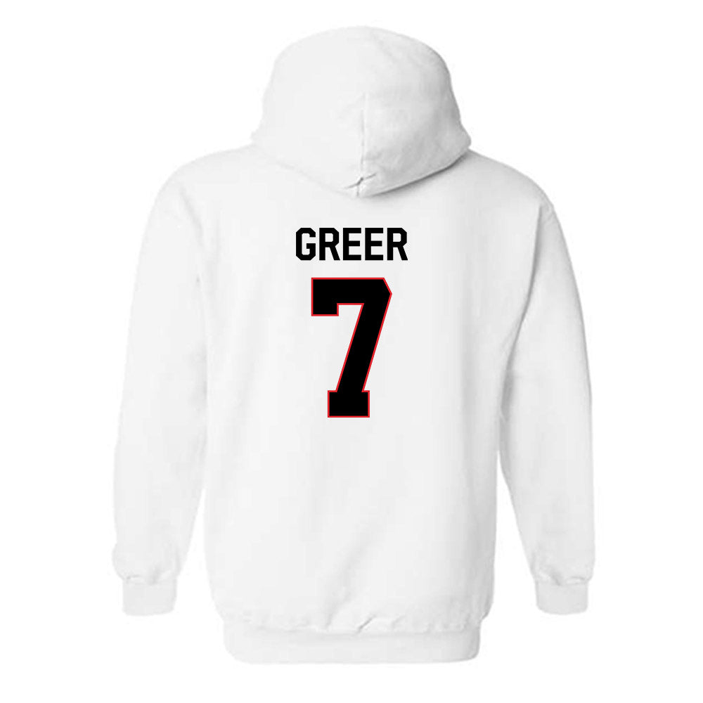 Davidson - NCAA Men's Basketball : RJ Greer - Classic Fashion Shersey Hooded Sweatshirt-1