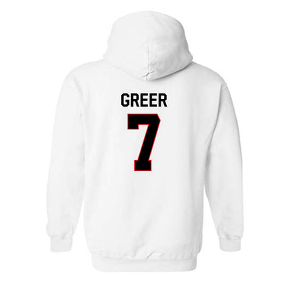 Davidson - NCAA Men's Basketball : RJ Greer - Classic Fashion Shersey Hooded Sweatshirt-1