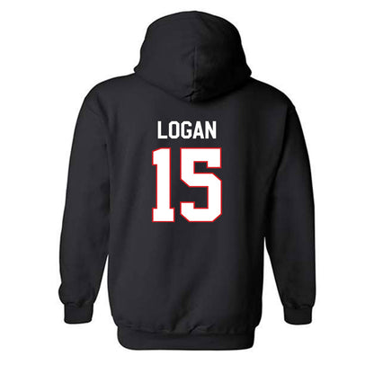 Davidson - NCAA Men's Basketball : Sean Logan - Classic Fashion Shersey Hooded Sweatshirt-1