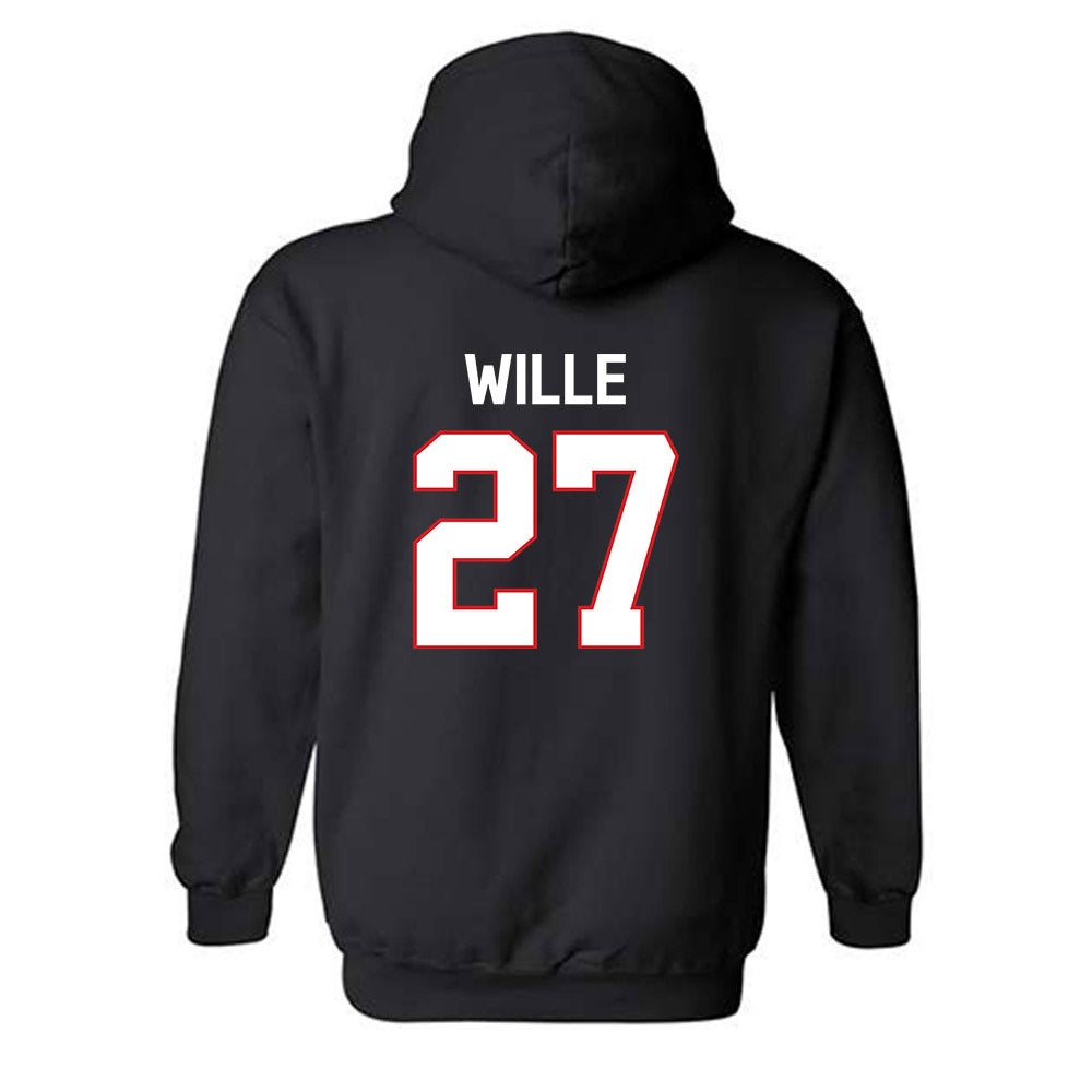 Davidson - NCAA Baseball : Tyler Wille - Classic Fashion Shersey Hooded Sweatshirt-1