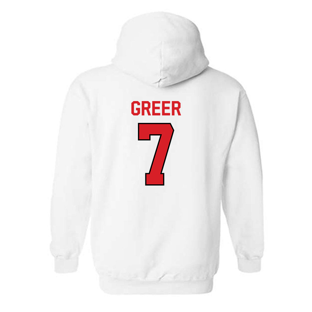 Davidson - NCAA Men's Basketball : RJ Greer - Classic Fashion Shersey Hooded Sweatshirt-1