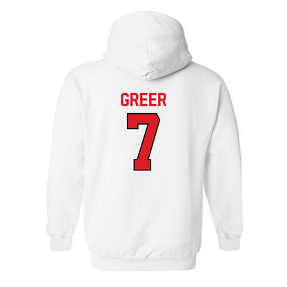 Davidson - NCAA Men's Basketball : RJ Greer - Classic Fashion Shersey Hooded Sweatshirt-1