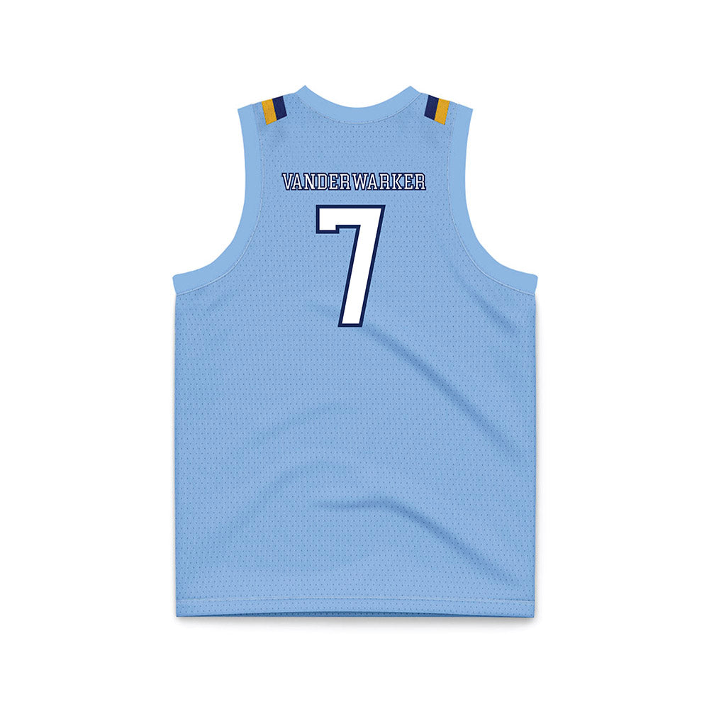 Kent State - NCAA Men's Basketball : Landon Vanderwarker - Baby Blue Basketball Jersey-1