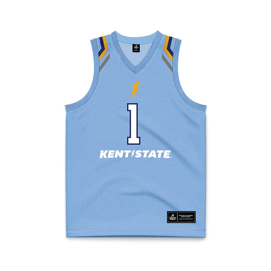 Kent State - NCAA Men's Basketball : Cian Medley - Baby Blue Basketball Jersey-0
