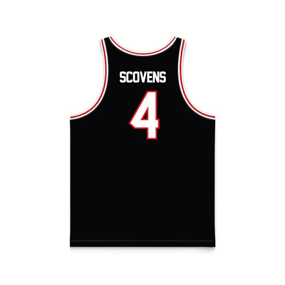 Davidson - NCAA Men's Basketball : Josh Scovens - Black Basketball Jersey-1