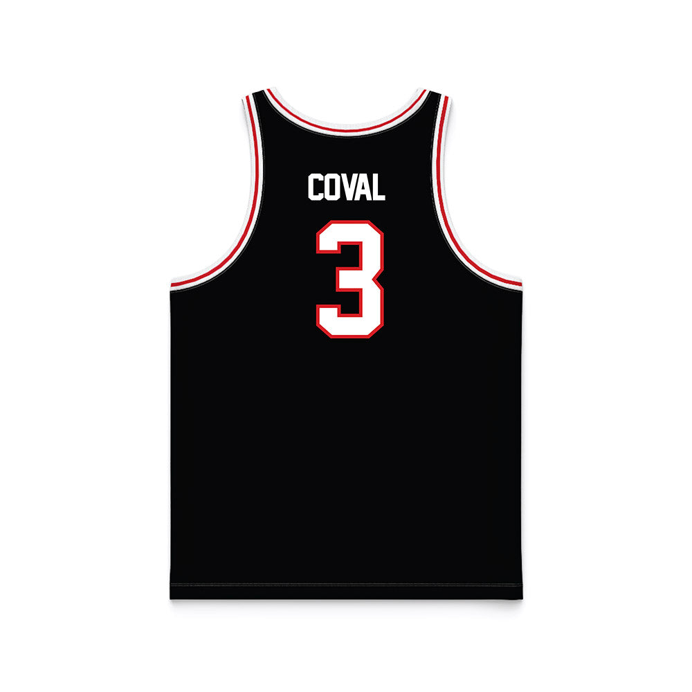 Davidson - NCAA Men's Basketball : Nick Coval - Black Basketball Jersey