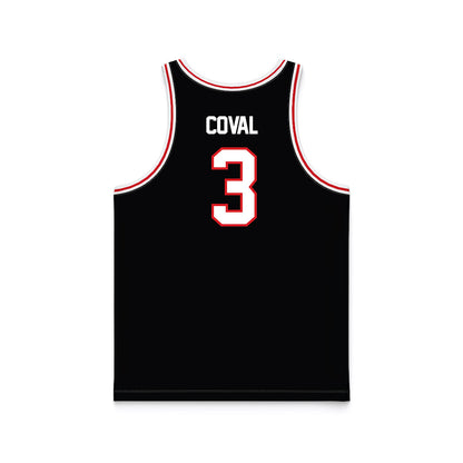 Davidson - NCAA Men's Basketball : Nick Coval - Black Basketball Jersey