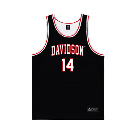 Davidson - NCAA Men's Basketball : Phillip Kavu - Black Basketball Jersey