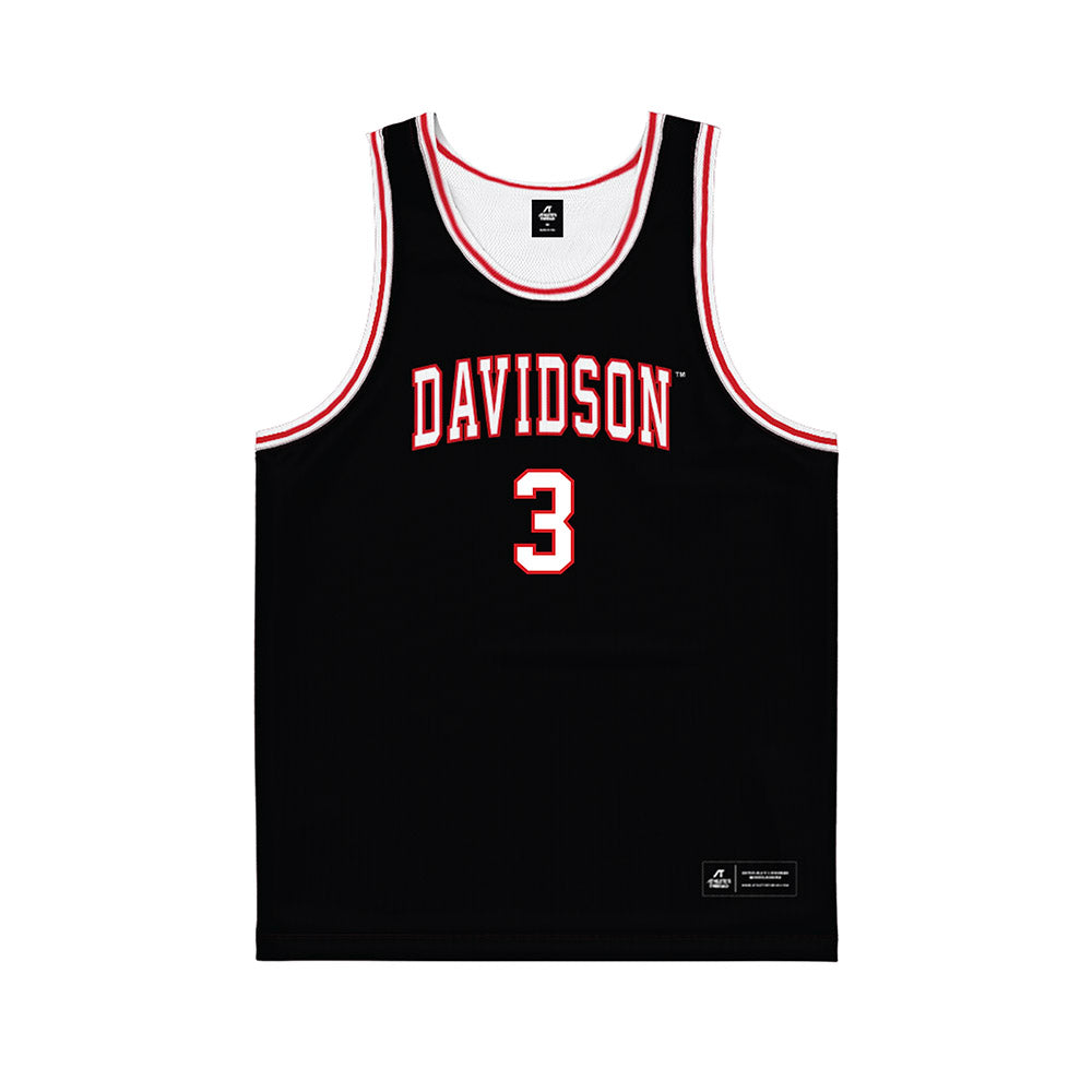 Davidson - NCAA Men's Basketball : Nick Coval - Black Basketball Jersey