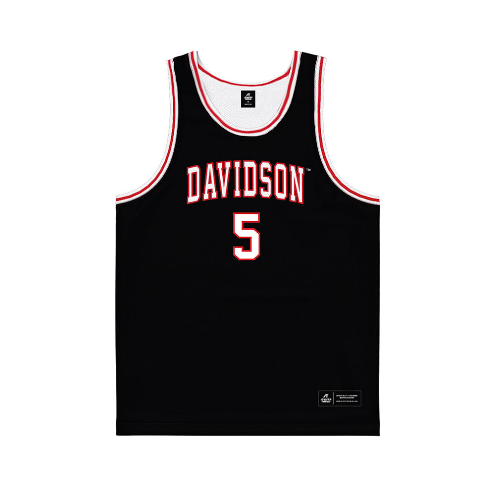 Davidson - NCAA Men's Basketball : Parker Friedrichsen - Black Basketball Jersey-0
