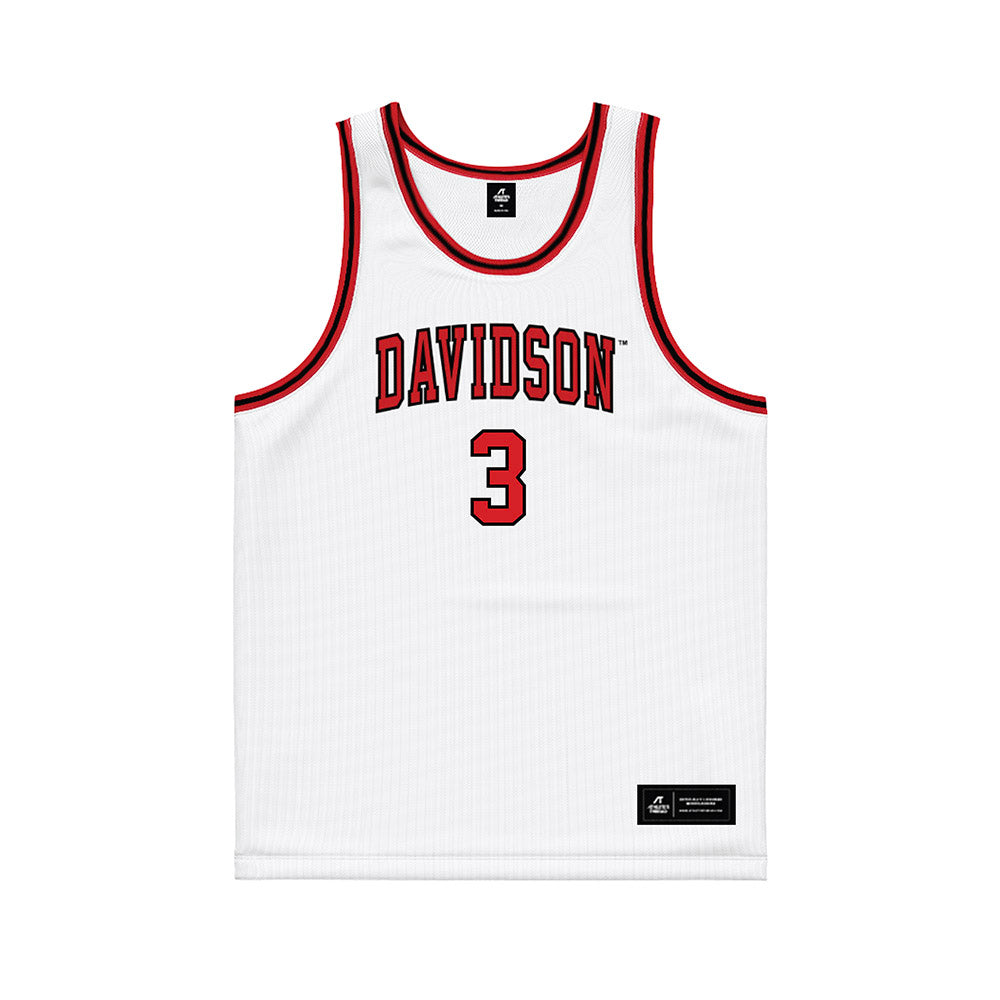 Davidson - NCAA Men's Basketball : Nick Coval - White Basketball Jersey