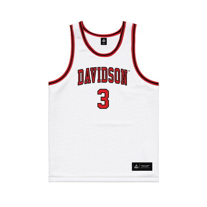 Davidson - NCAA Men's Basketball : Nick Coval - White Basketball Jersey