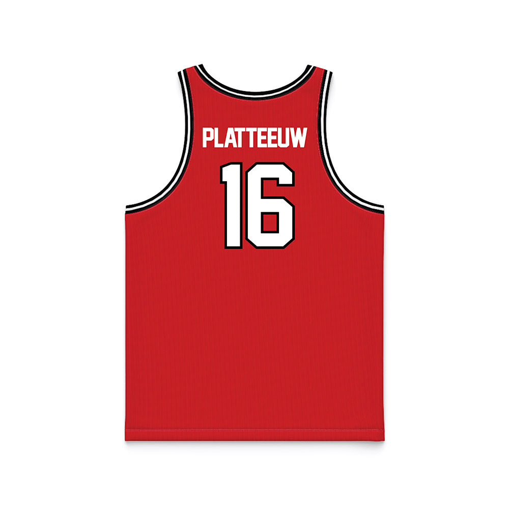 Davidson - NCAA Men's Basketball : Ian Platteeuw - Red Basketball Jersey-1
