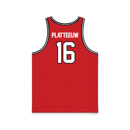 Davidson - NCAA Men's Basketball : Ian Platteeuw - Red Basketball Jersey-1