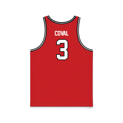 Davidson - NCAA Men's Basketball : Nick Coval - Red Basketball Jersey