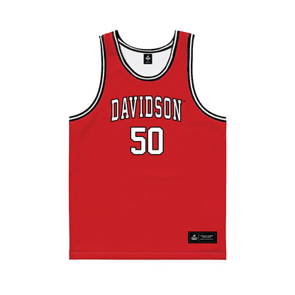 Davidson - NCAA Men's Basketball : John Nowland - Red Basketball Jersey-0