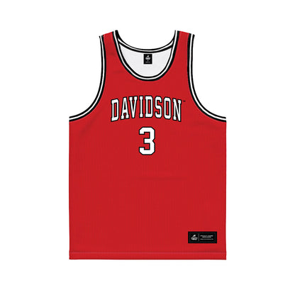 Davidson - NCAA Men's Basketball : Nick Coval - Red Basketball Jersey