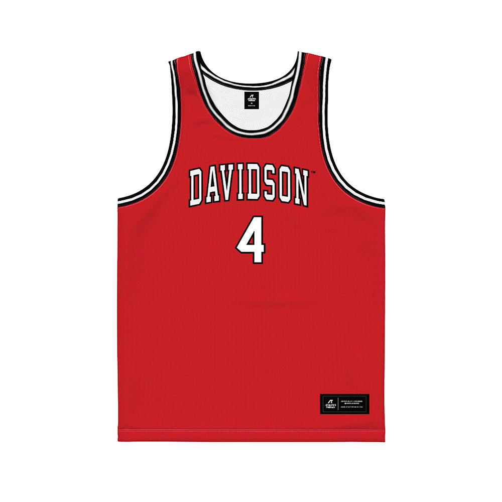 Davidson - NCAA Men's Basketball : Josh Scovens - Red Basketball Jersey-0