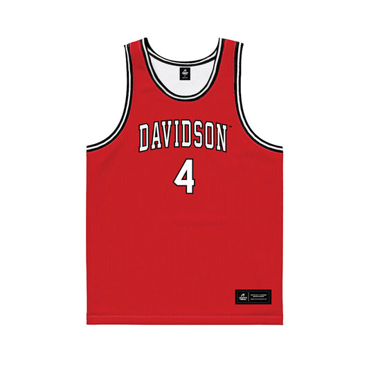 Davidson - NCAA Men's Basketball : Josh Scovens - Red Basketball Jersey-0