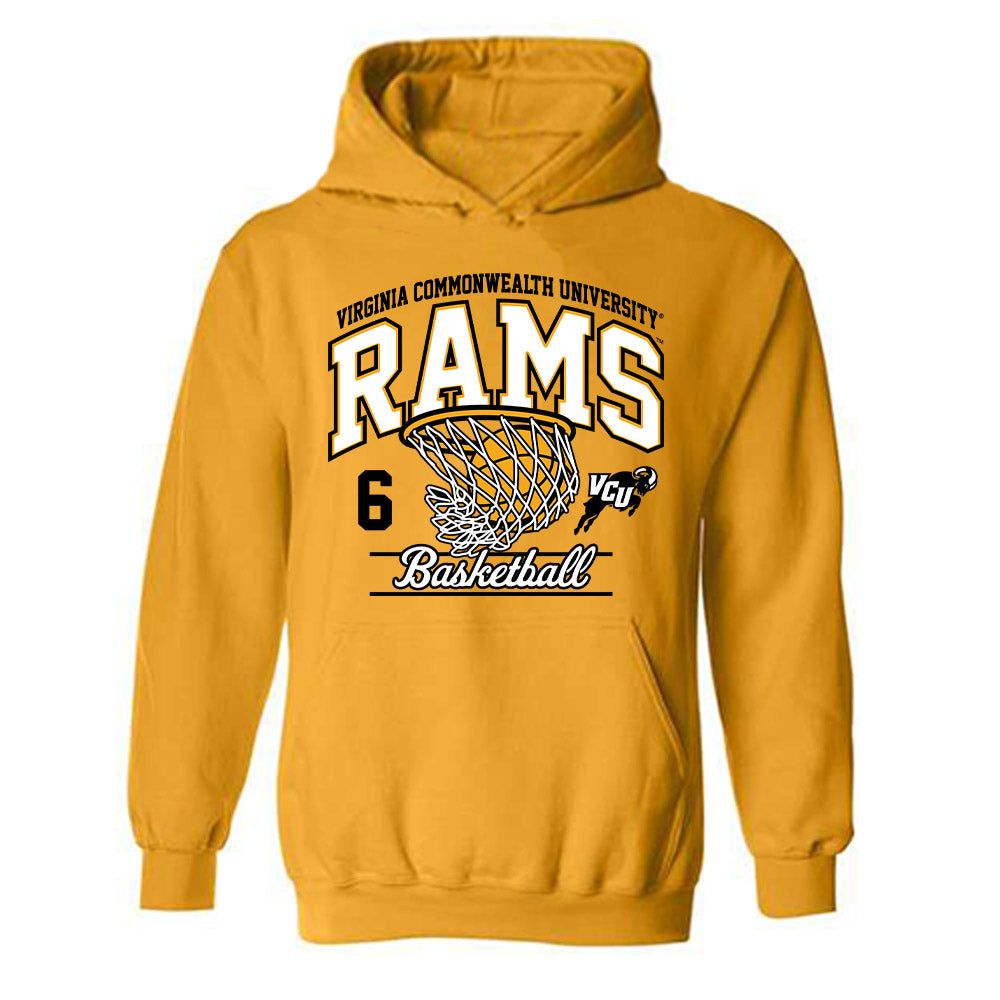 VCU - NCAA Men's Basketball : Terrence Hill Jr - Sports Shersey Hooded Sweatshirt