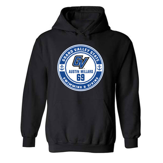 Grand Valley - NCAA Men's Swimming & Diving : Austin Millard - Classic Fashion Shersey Hooded Sweatshirt-0