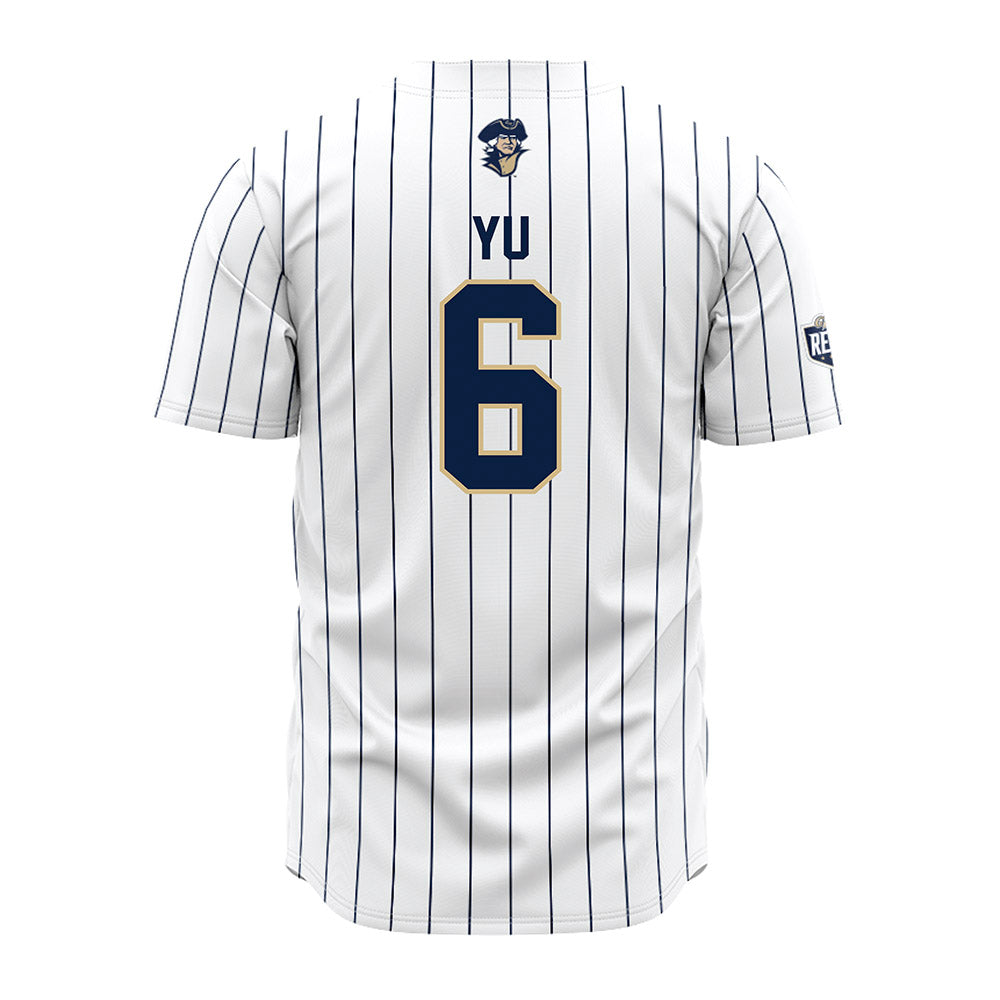 GWU - NCAA Baseball : Spencer Yu - White Pinstripe Jersey