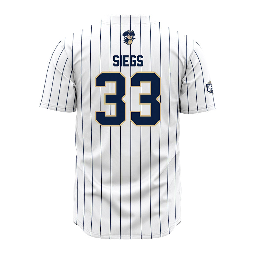 GWU - NCAA Baseball : Brandon Siegs - White Pinstripe Jersey