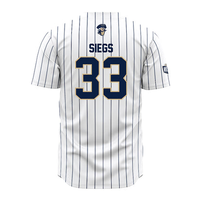 GWU - NCAA Baseball : Brandon Siegs - White Pinstripe Jersey
