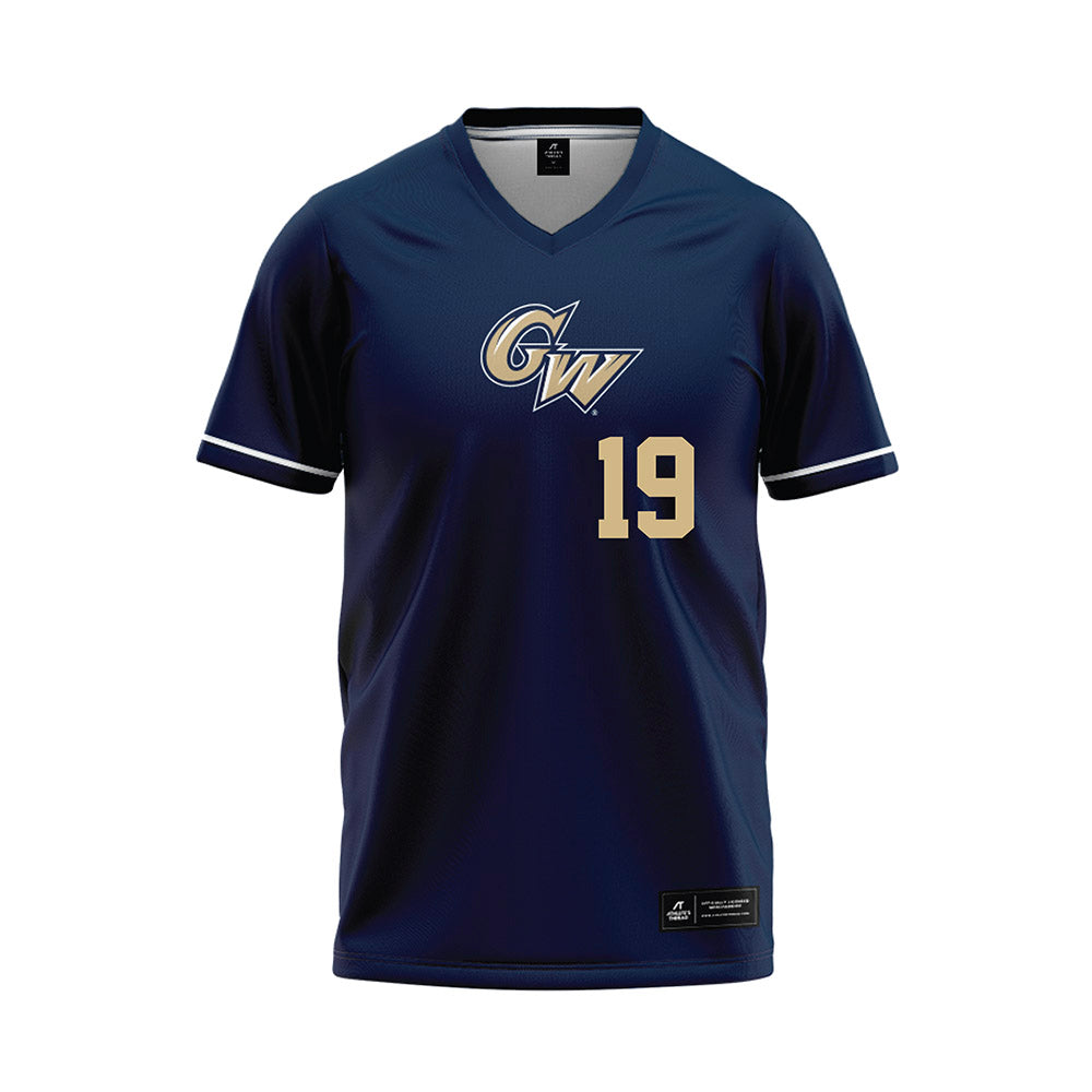 GWU - NCAA Softball : Katie Hendrickson - Navy Baseball Jersey-0