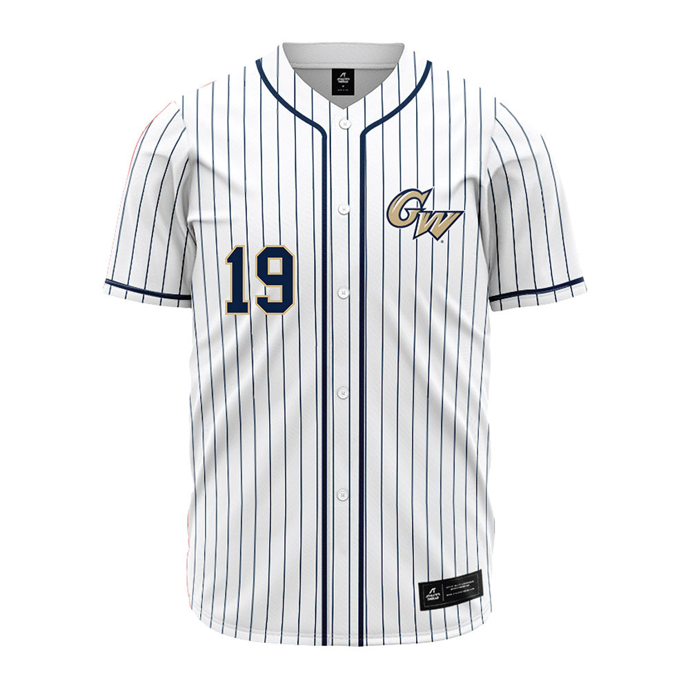 GWU - NCAA Softball : Katie Hendrickson - White Pinstripe Jersey-0