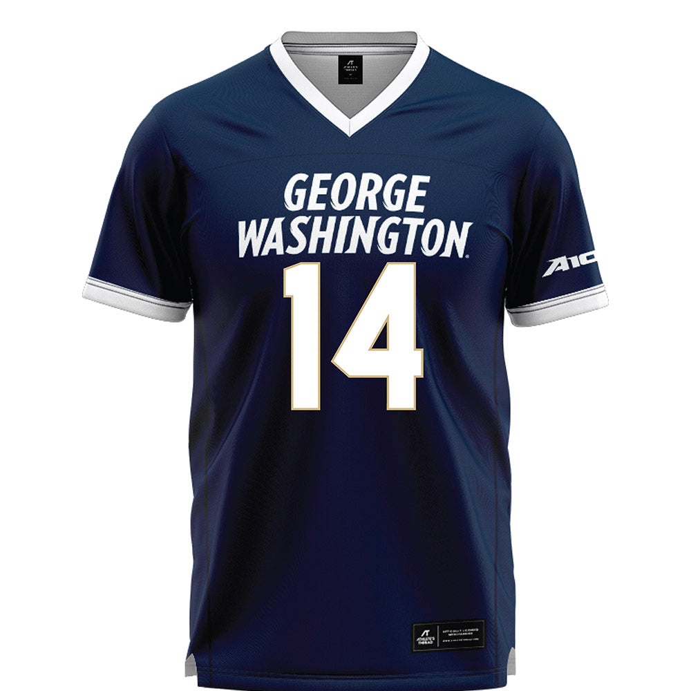 GWU - NCAA Women's Lacrosse : Riley Spalik - Navy Lacrosse Jersey-0