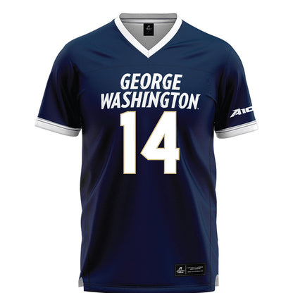 GWU - NCAA Women's Lacrosse : Riley Spalik - Navy Lacrosse Jersey-0