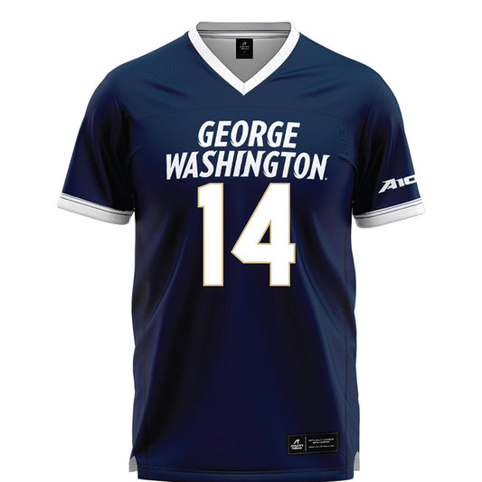 GWU - NCAA Women's Lacrosse : Riley Spalik - Navy Lacrosse Jersey-0