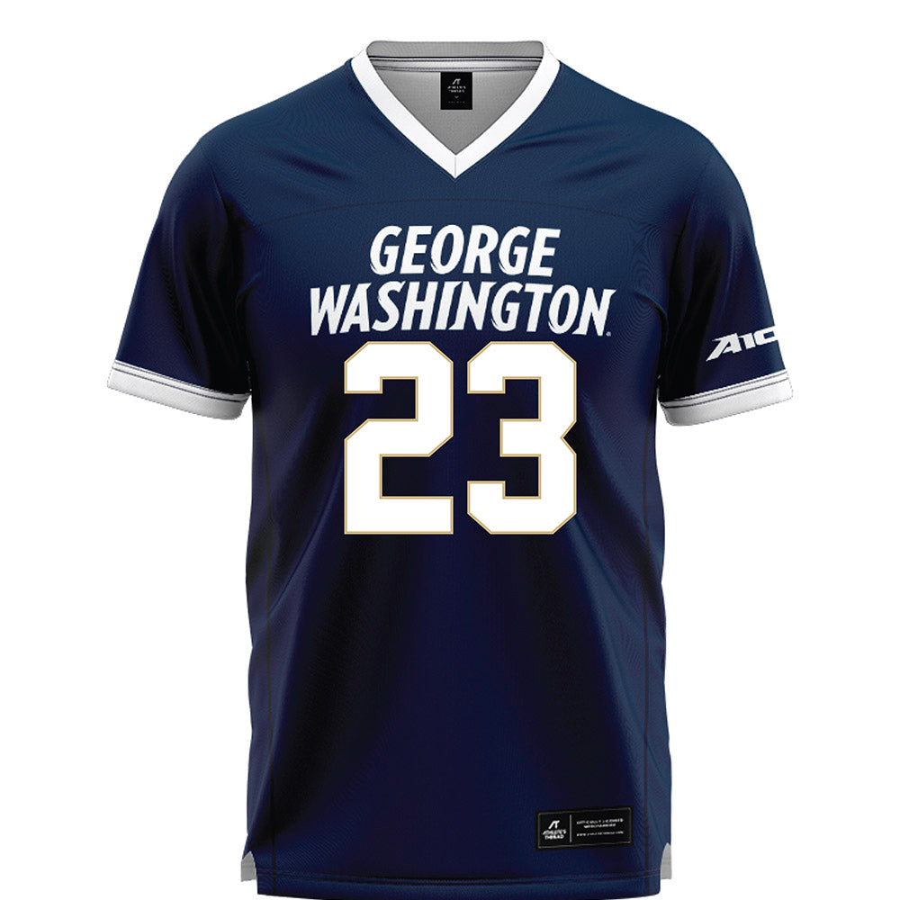 GWU - NCAA Women's Lacrosse : Margaret Pond - Navy Lacrosse Jersey-0