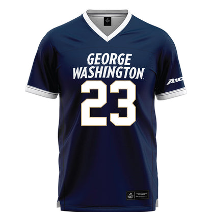 GWU - NCAA Women's Lacrosse : Margaret Pond - Navy Lacrosse Jersey-0