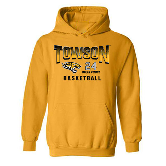 Towson - NCAA Men's Basketball : Jaquan Womack - Classic Fashion Shersey Hooded Sweatshirt-0