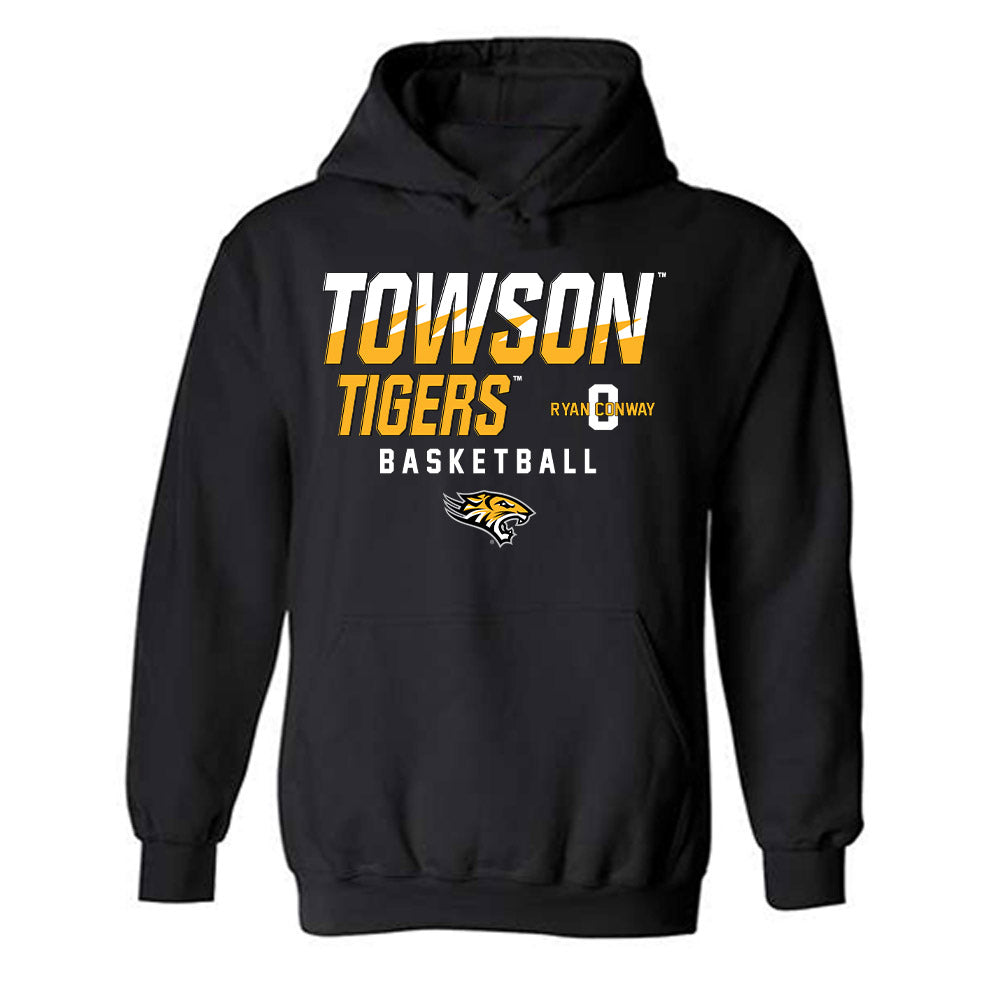 Towson - NCAA Men's Basketball : Ryan Conway - Classic Fashion Shersey Hooded Sweatshirt-0