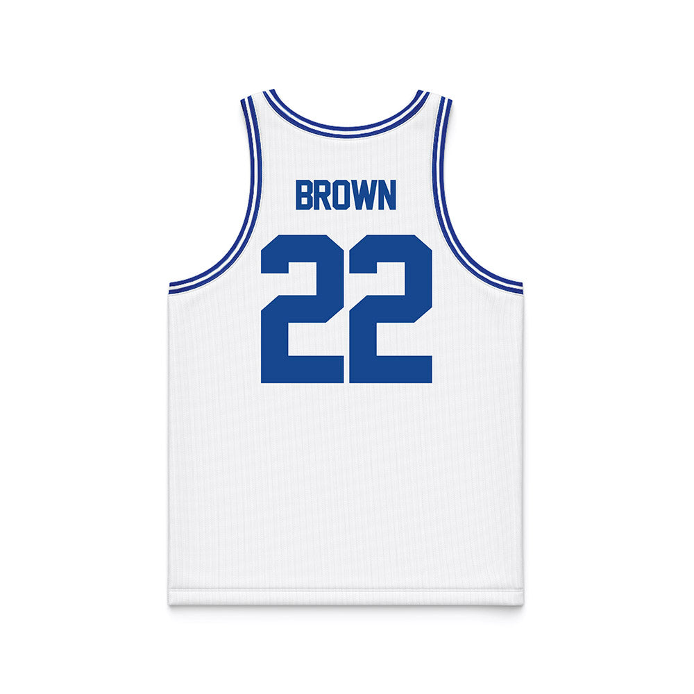 Georgia State - NCAA Men's Basketball : Malachi Brown - White Basketball Jersey-1