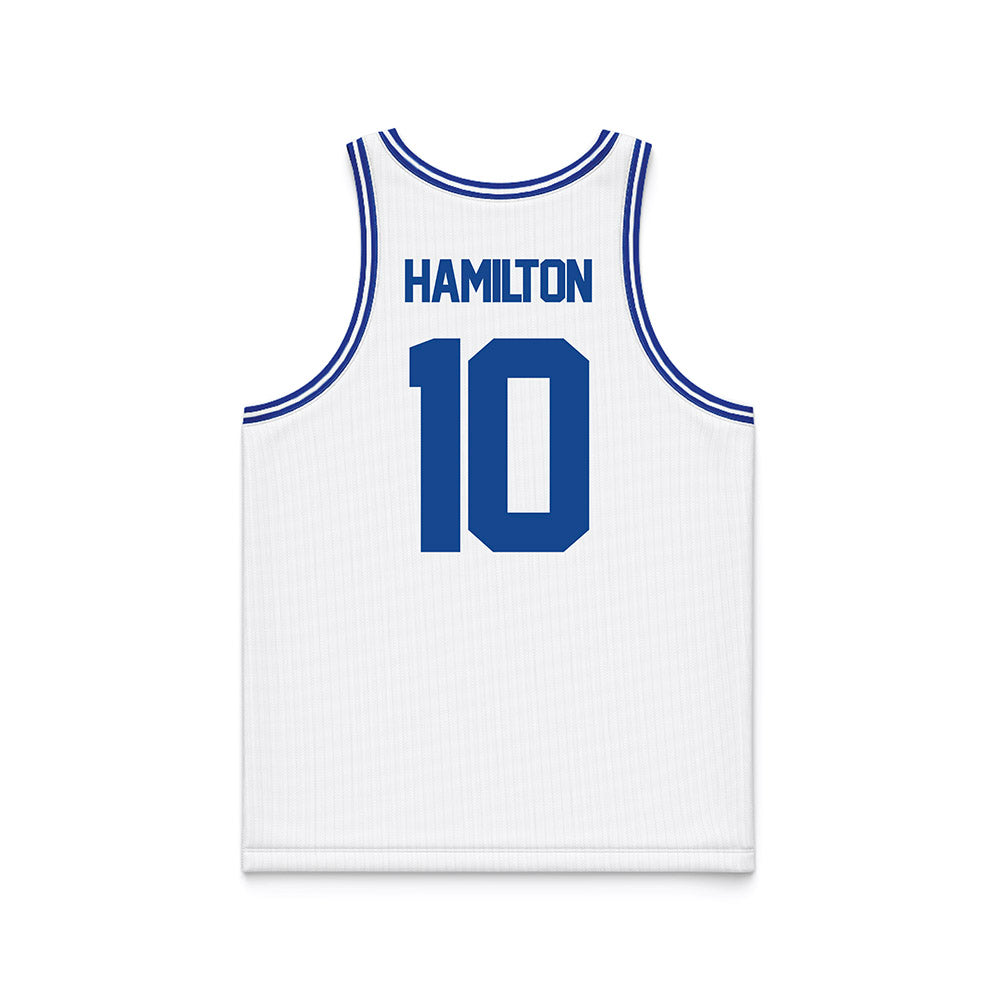 Georgia State - NCAA Men's Basketball : Jelani Hamilton - White Basketball Jersey-1