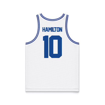 Georgia State - NCAA Men's Basketball : Jelani Hamilton - White Basketball Jersey-1