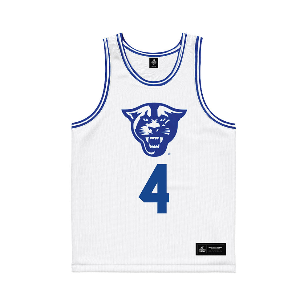 Georgia State - NCAA Men's Basketball : Trey Scott - White Basketball Jersey-0