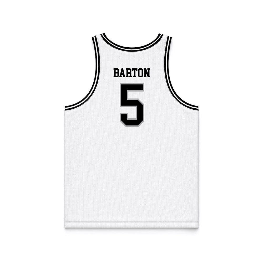 Towson - NCAA Men's Basketball : Jon Barton - white Basketball Jersey-1
