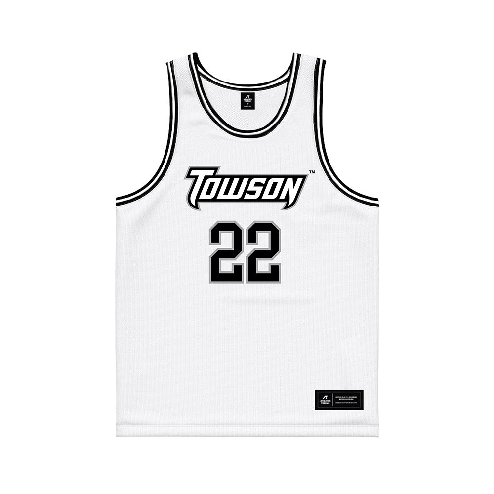 Towson - NCAA Men's Basketball : Ryan Skerry - white Basketball Jersey-0