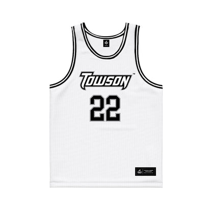 Towson - NCAA Men's Basketball : Ryan Skerry - white Basketball Jersey-0