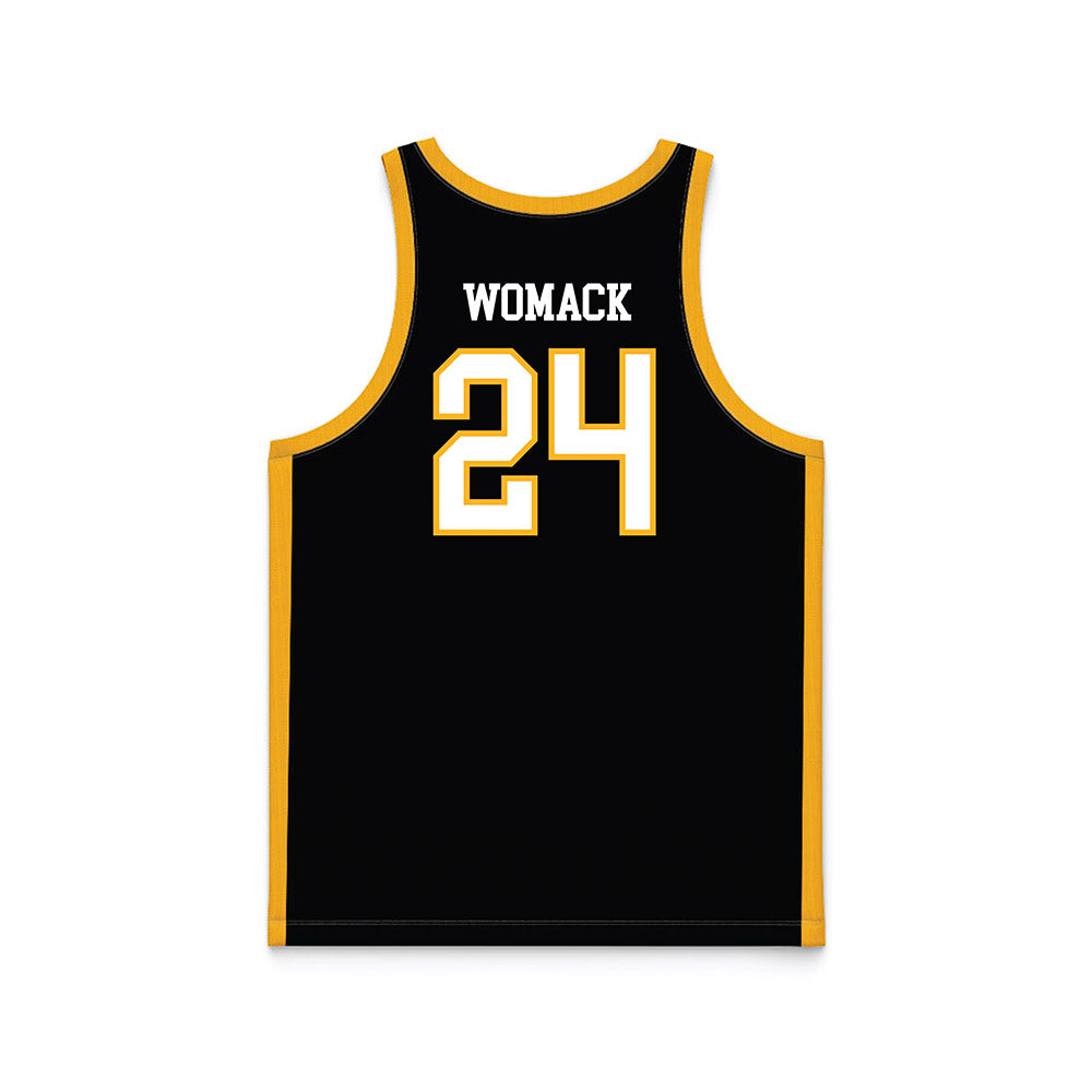 Towson - NCAA Men's Basketball : Jaquan Womack - black Basketball Jersey-1