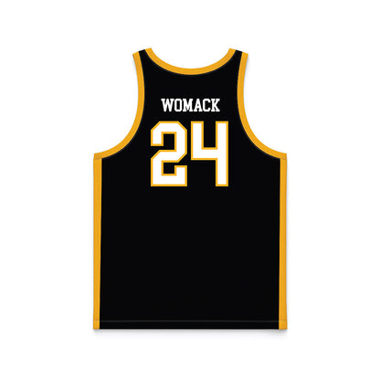 Towson - NCAA Men's Basketball : Jaquan Womack - black Basketball Jersey-1