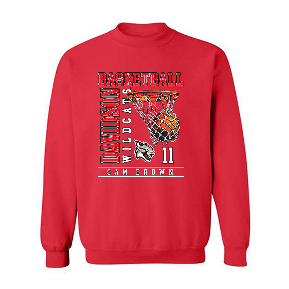 Davidson - NCAA Men's Basketball : Sam Brown - Classic Fashion Shersey Crewneck Sweatshirt-0