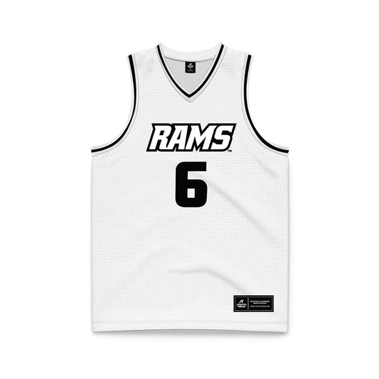 VCU - NCAA Men's Basketball : Terrence Hill Jr - White Basketball Jersey-0