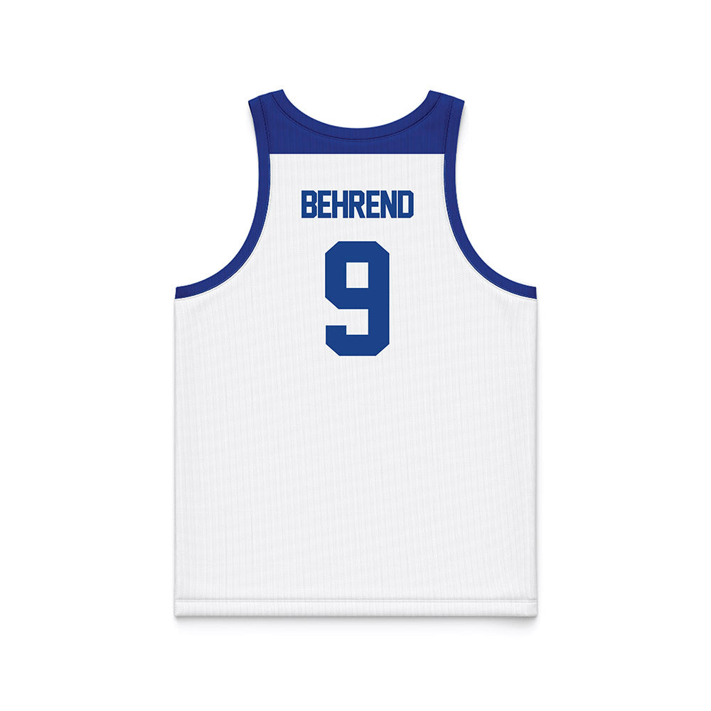 Tulsa - NCAA Men's Basketball : Tyler Behrend - Blue Basketball Jersey